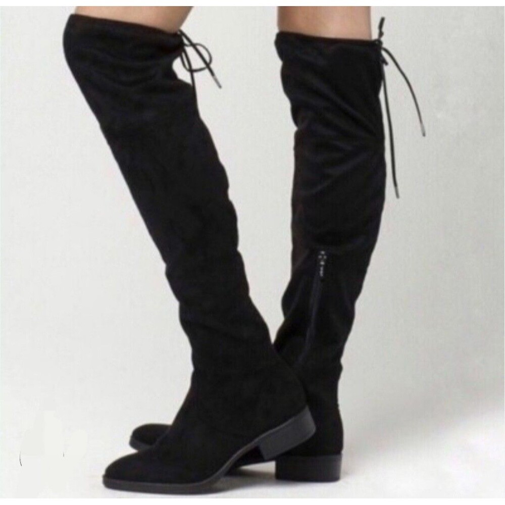 Circus by Sam Edelman Peyton Black Boots Womens Sz 9.5  Over-The-Knee Faux Suede